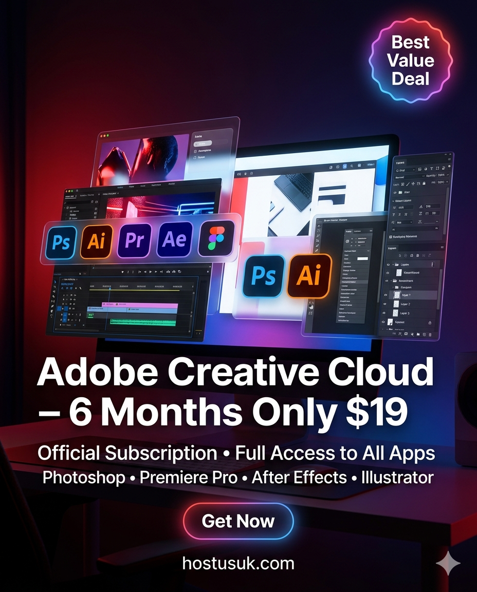 Adobe Creative Cloud Official Subscription – 6 Months | Only $19