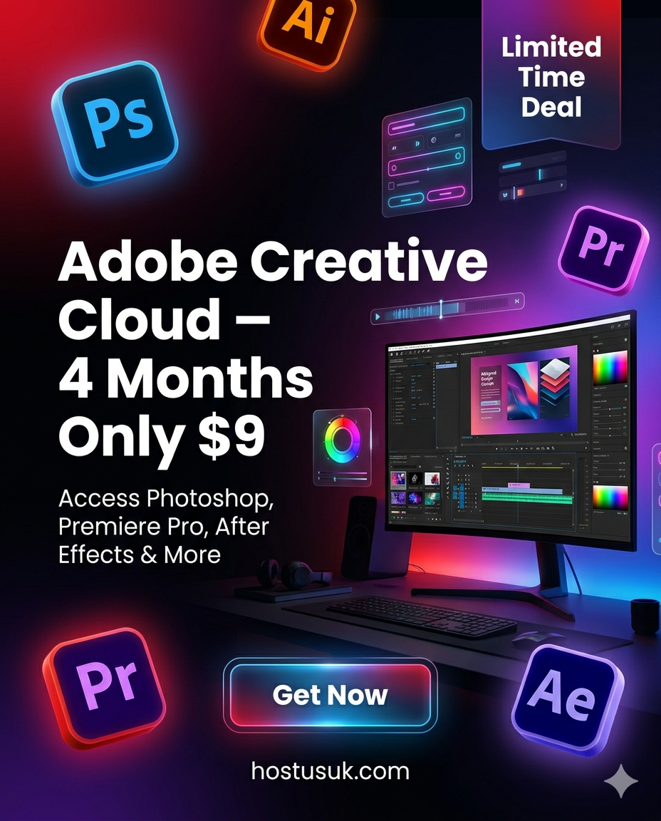 Adobe Creative Cloud 4 Months Access – Only $9